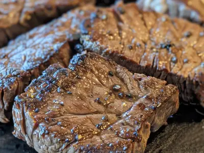 Cube steak served under onion gravy.