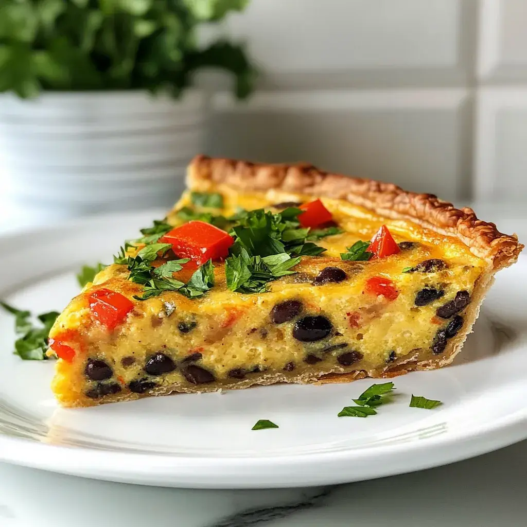 Delicious Black Bean & Pepper Jack Quiche Recipe | Easy & Flavorful Breakfast