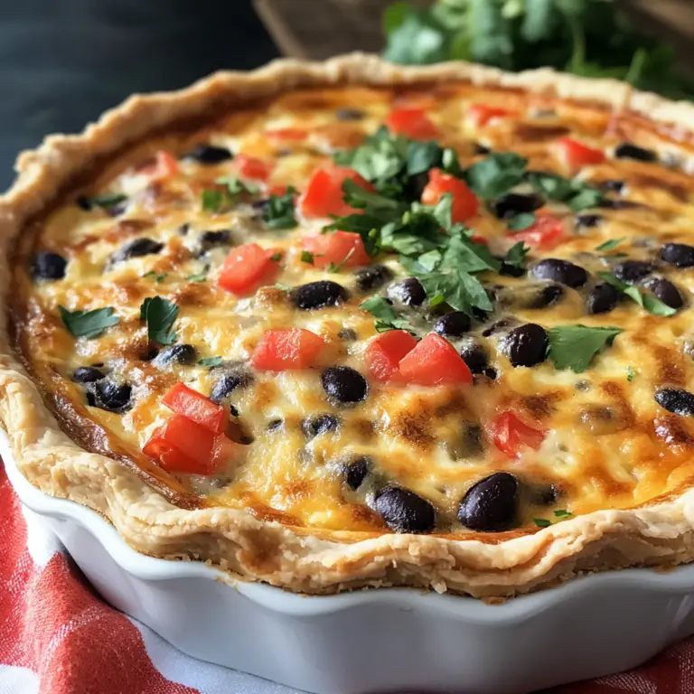 Delicious Black Bean & Pepper Jack Quiche Recipe | Easy & Flavorful Breakfast