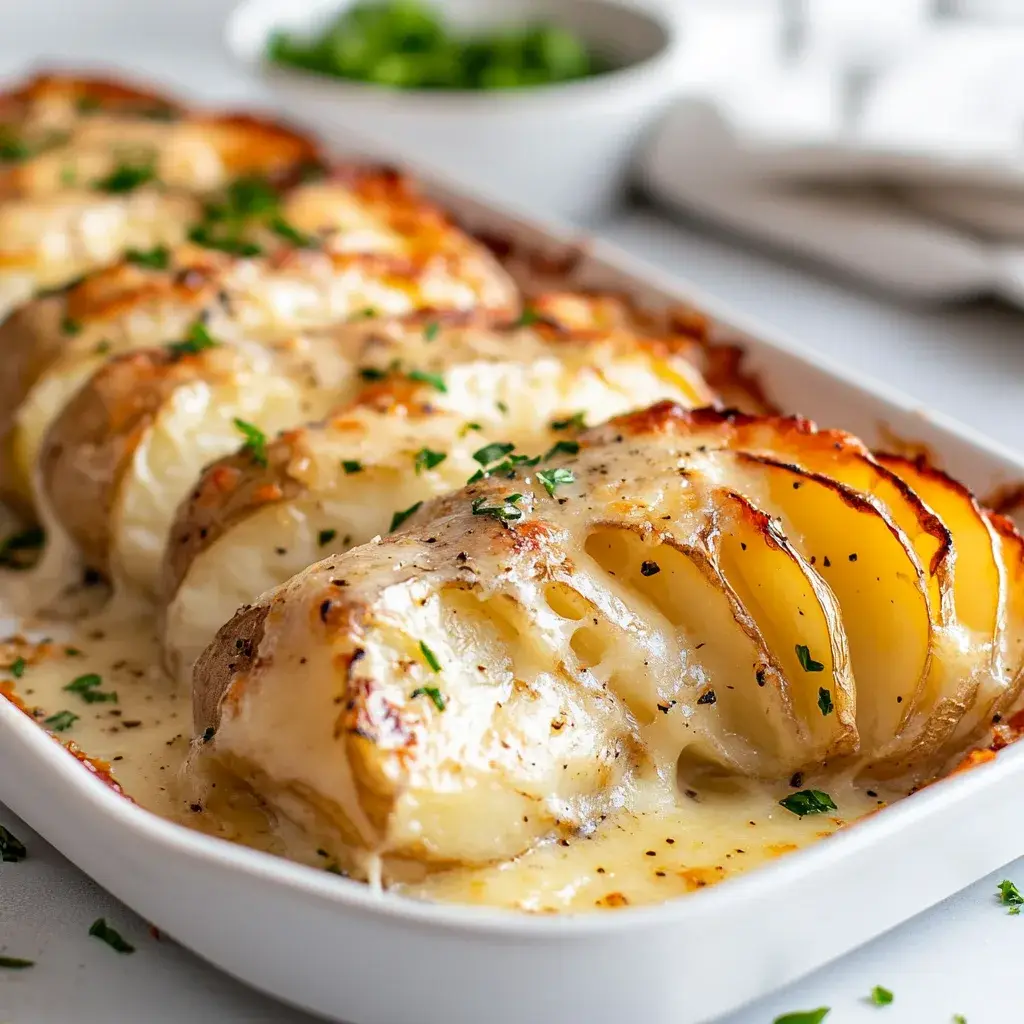 Crispy Hasselback Potato Gratin Recipe | Creamy & Cheesy Side Dish