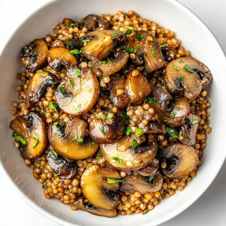 Buckwheat Kasha with Caramelized Mushrooms and Onions | Healthy Savory Recipe