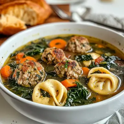 Slow Cooker Italian Wedding Soup Recipe with Spinach, Meatballs & Tortellini
