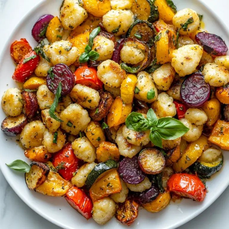 Sheet Pan Cottage Cheese Gnocchi with Roasted Vegetables | Easy Healthy Dinner Recipe