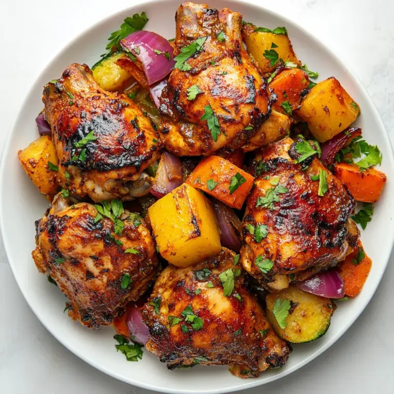 Crockpot Greek Yogurt Tandoori Chicken Thighs with Vegetables – Easy Slow Cooker Recipe