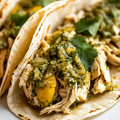 Easy Slow Cooker Salsa Verde Chicken Tacos Recipe | Flavorful & Tender