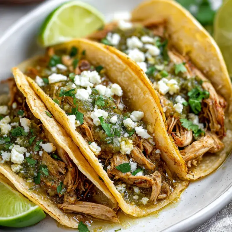 Easy Slow Cooker Salsa Verde Chicken Tacos Recipe | Flavorful & Tender