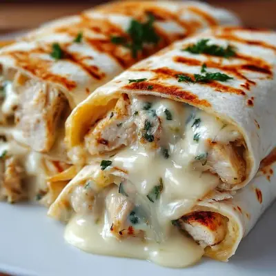 Cheesy Garlic Chicken Wraps Recipe | Easy & Delicious Dinner Idea