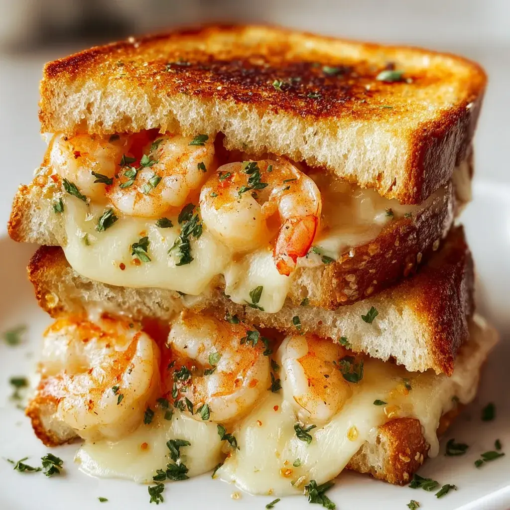 Cheesy Garlic Shrimp Grilled Cheese Recipe | Easy & Delicious Seafood Sandwich