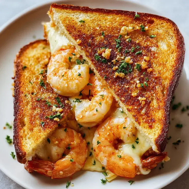 Cheesy Garlic Shrimp Grilled Cheese Recipe | Easy & Delicious Seafood Sandwich