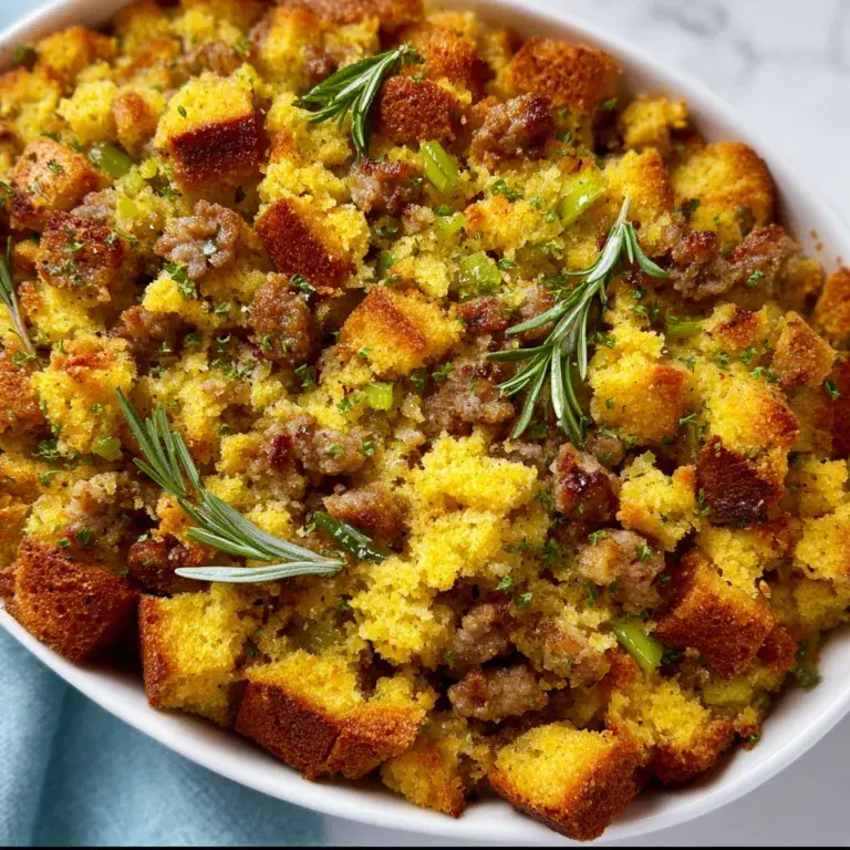 Southern Cornbread Stuffing with Sausage Recipe | Savory Holiday Side Dish