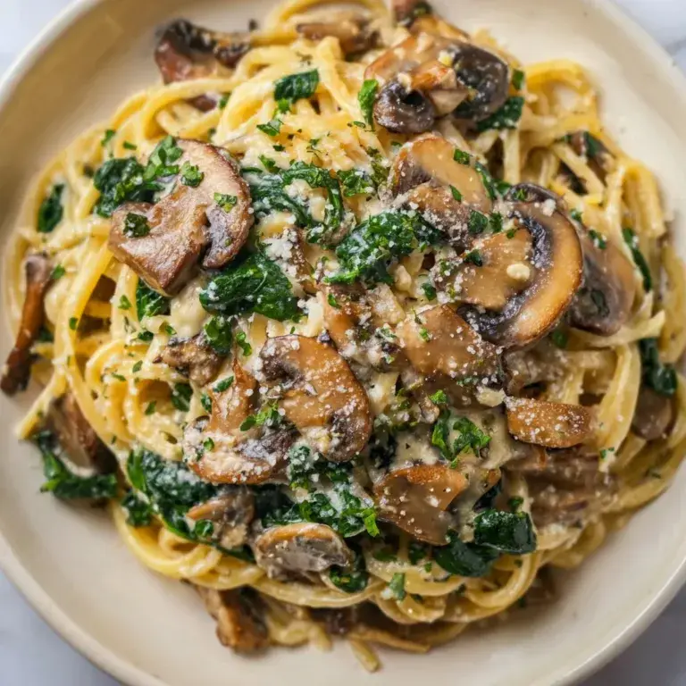 Delicious Spinach Mushroom Spaghetti Recipe | Easy & Healthy Pasta Meal