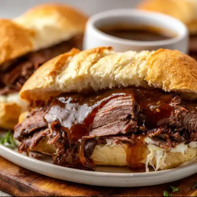 Easy Slow Cooker French Dip Sandwiches Recipe | Tender & Savory Meals
