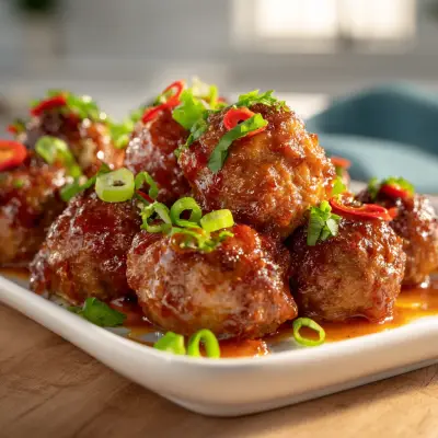 Sweet and Spicy Honey Sriracha Meatballs Recipe | Easy & Flavorful Appetizer