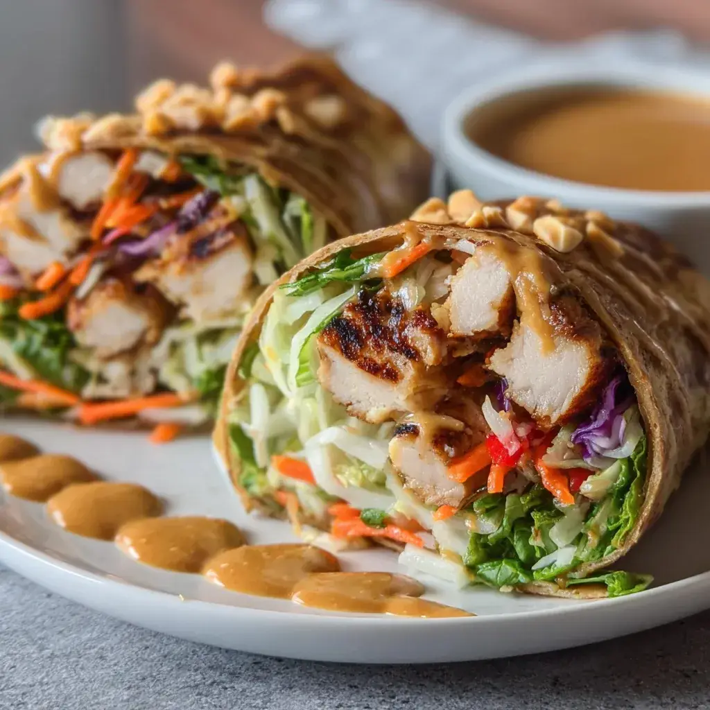 Fresh Thai Peanut Chicken Wrap | Delicious & Healthy Thai Wrap Recipe