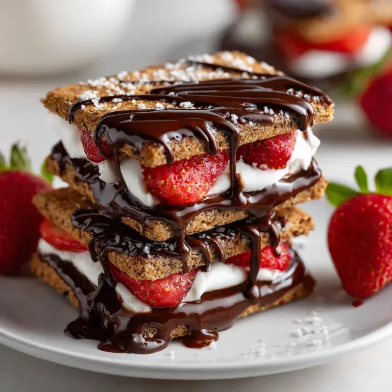 Decadent Chocolate-Dipped Strawberry Graham Sandwiches Recipe | Easy & Delicious Dessert