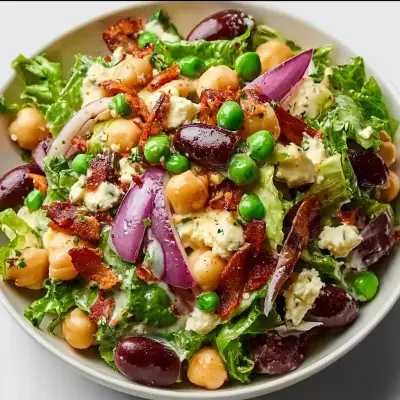 Classic Divorce Salad Recipe | Crisp Lettuce, Bacon, Cheese & Creamy Dressing