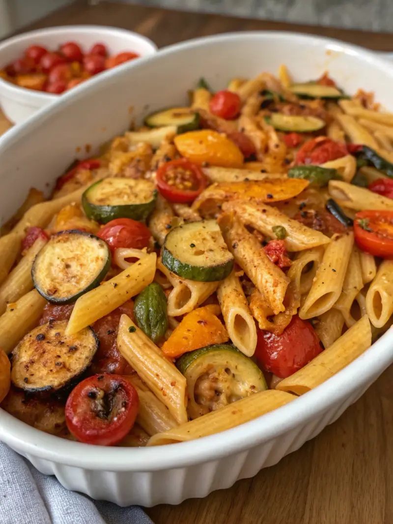 Baked Penne with Roasted Vegetables