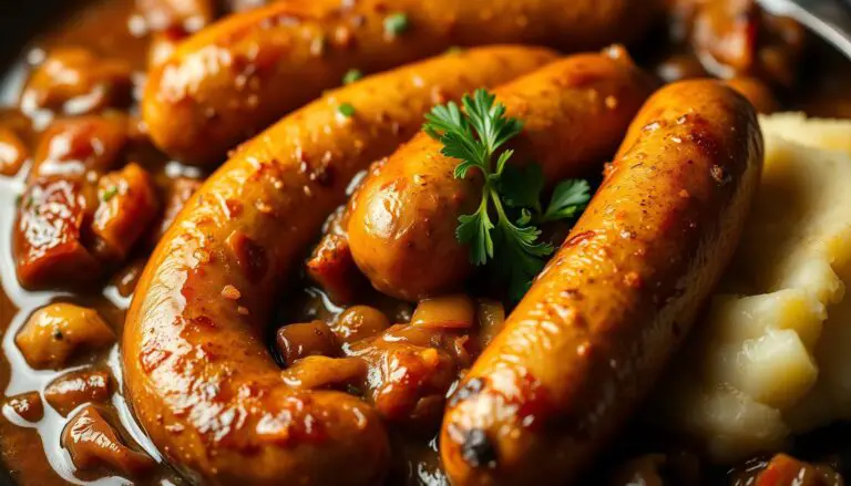 French Onion Curried Sausages