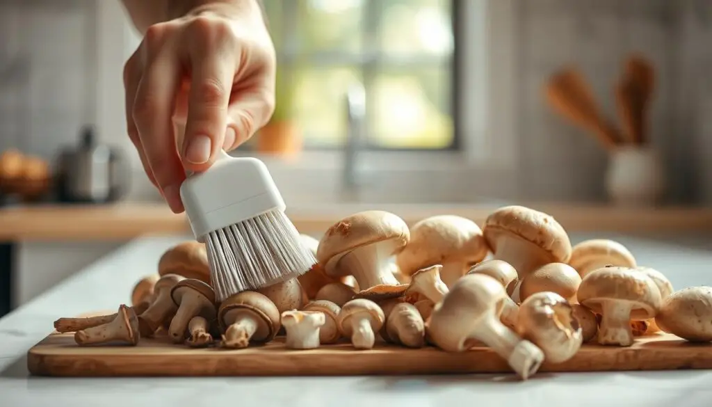 cleaning mushrooms