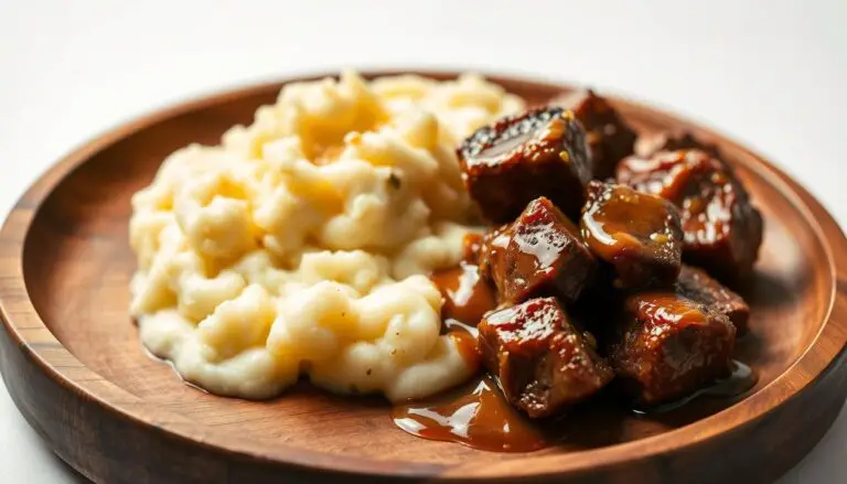 Garlic Steak Bites and Mash
