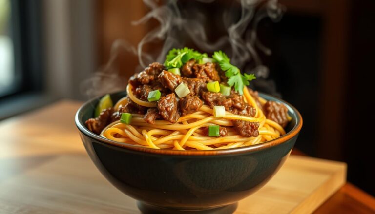 Mongolian Ground Beef Noodles