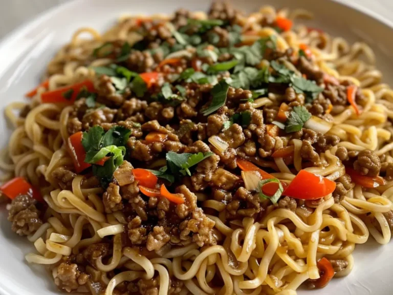 Mongolian Ground Beef Noodles