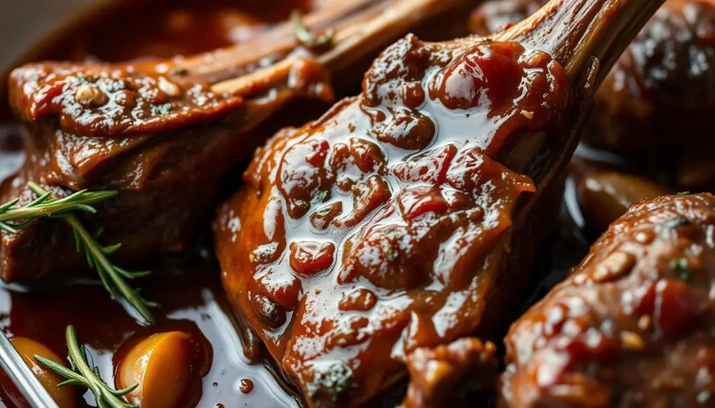 lamb shanks with red wine sauce