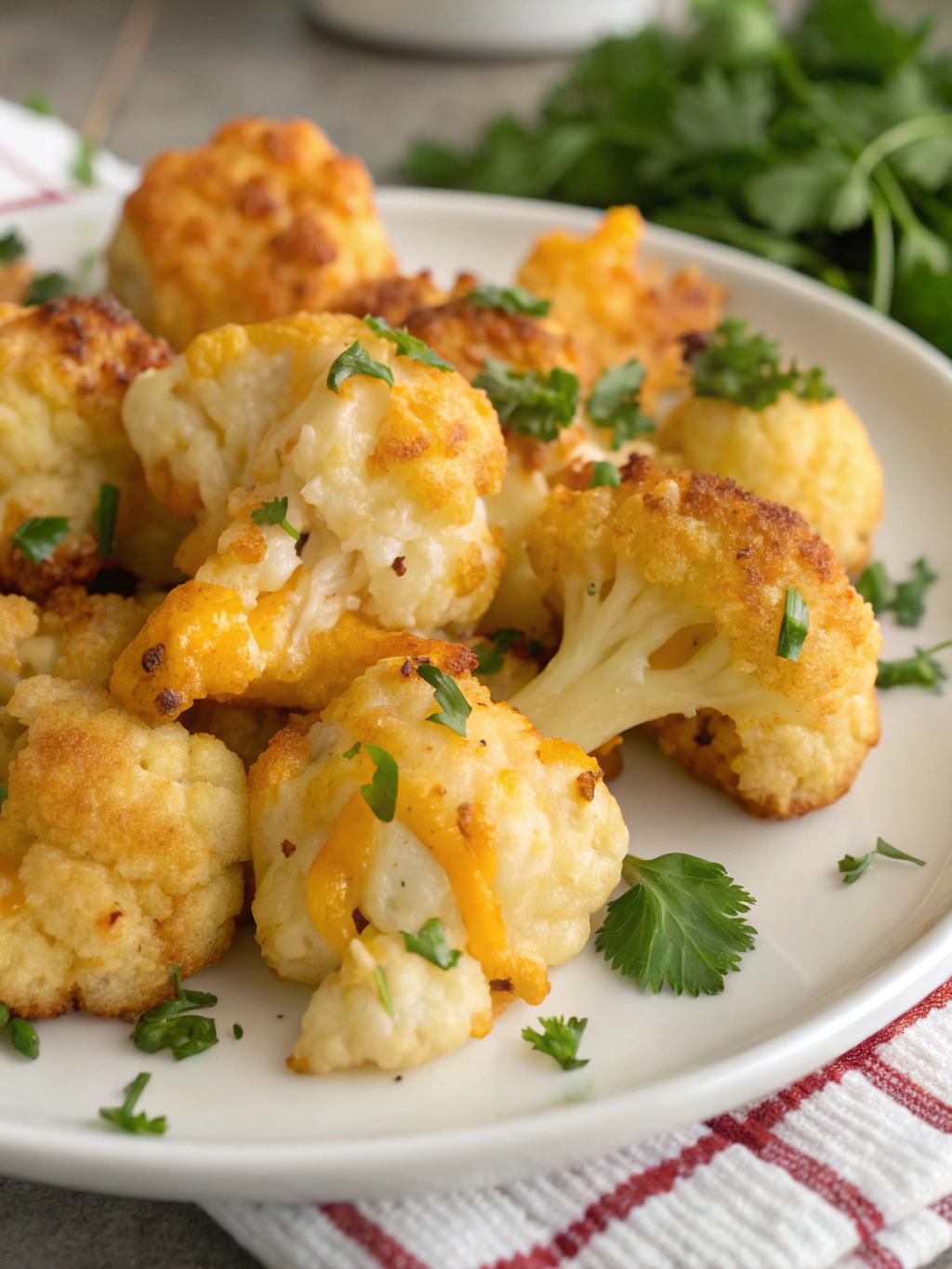 Baked Cheddar Cauliflower Bites