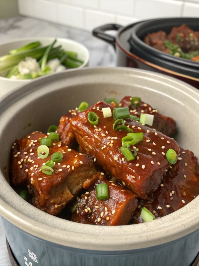 Crockpot Sweet Chili BBQ Ribs