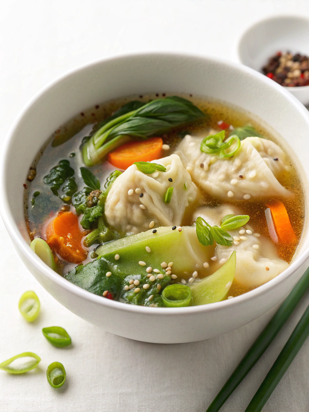 Vegetable Dumpling Soup
