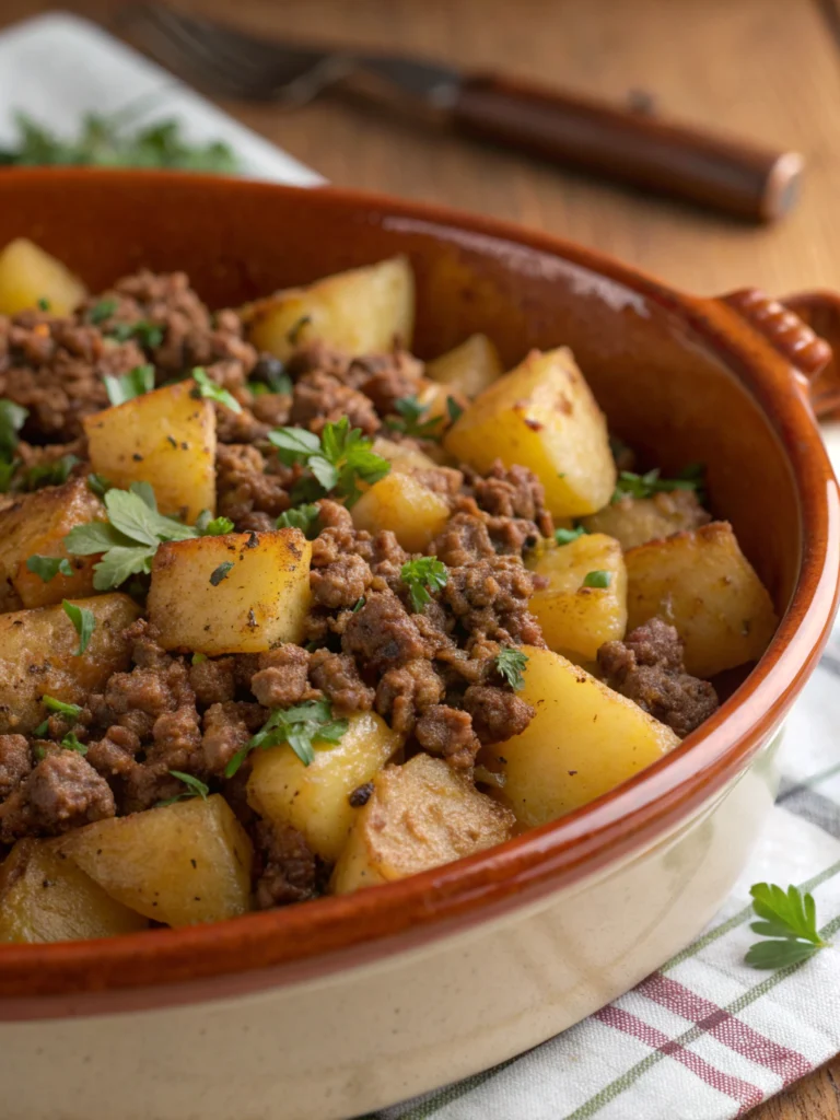 ground beef and potatoes