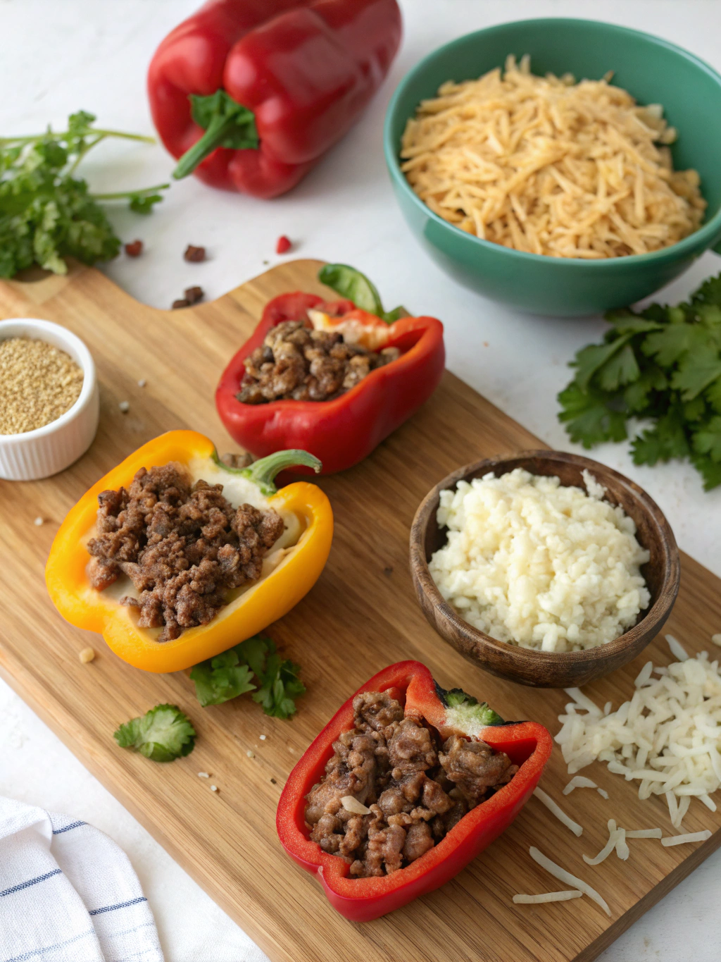 Ingredients for stuffed peppers recipe