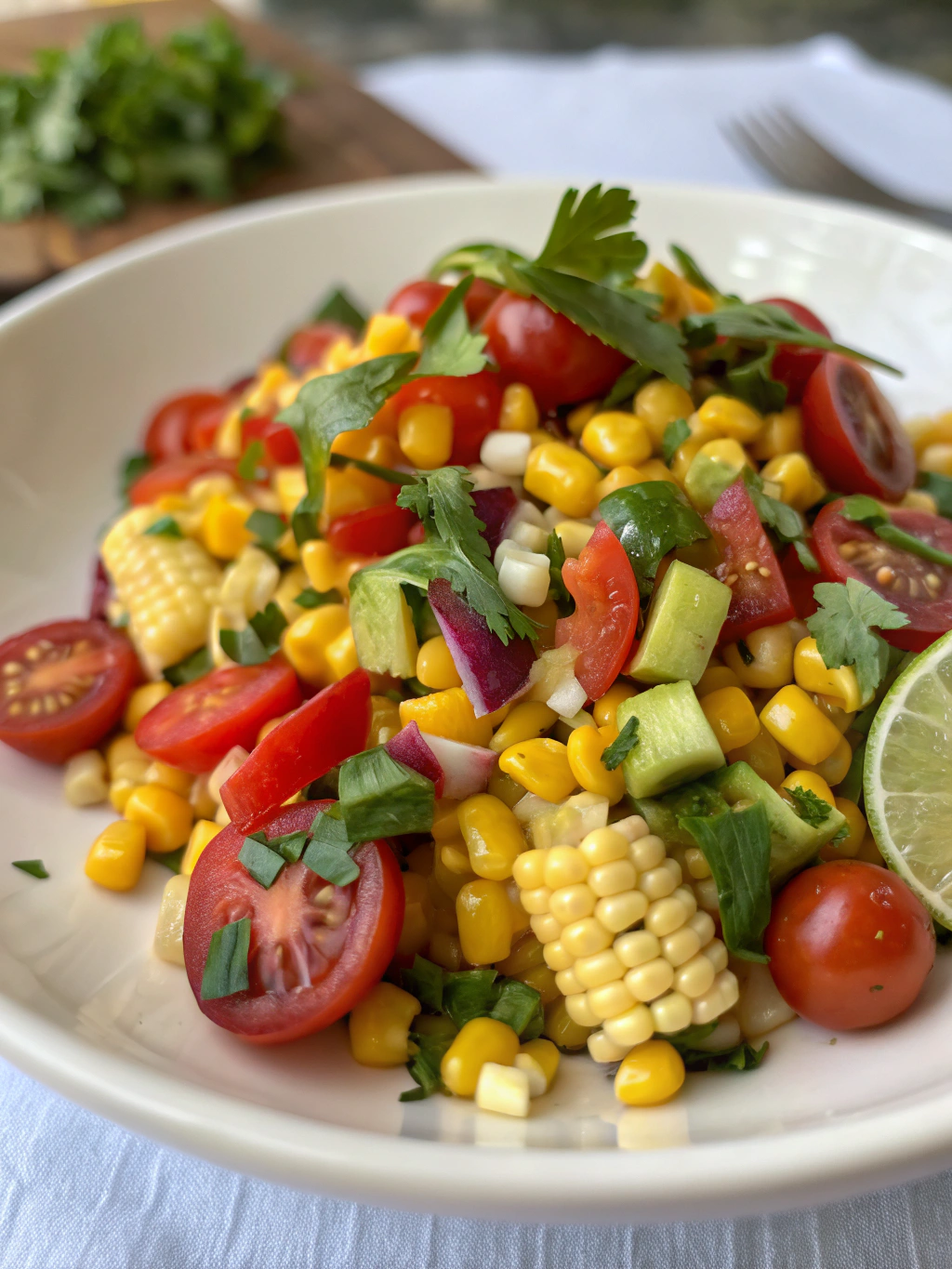 Fresh Corn Salad ingredients
