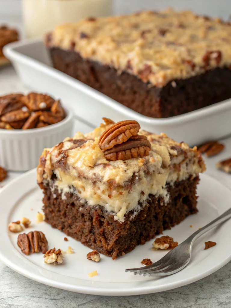 German Chocolate Poke Cake
