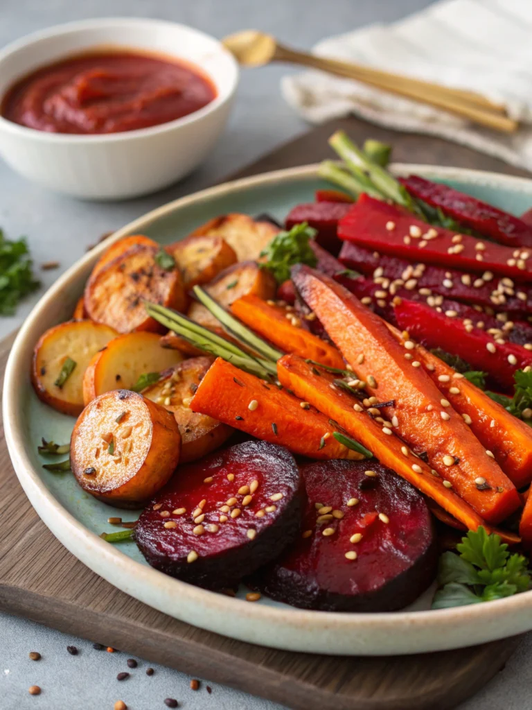 Gochujang Roasted Root Veg