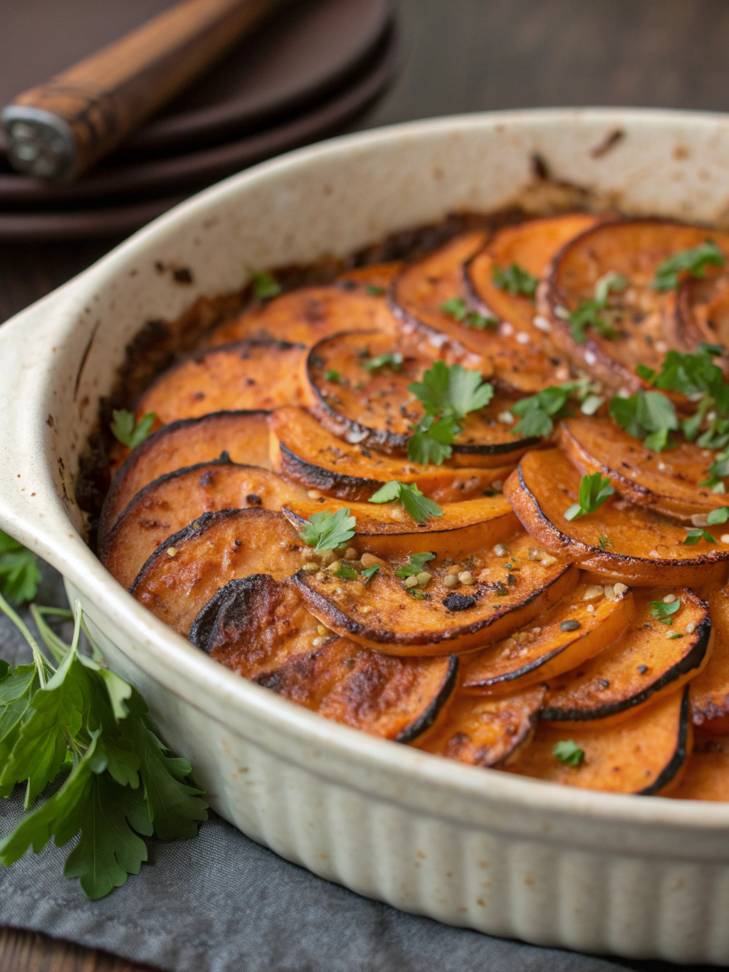 Smoked Chile Scalloped Sweet Potatoes