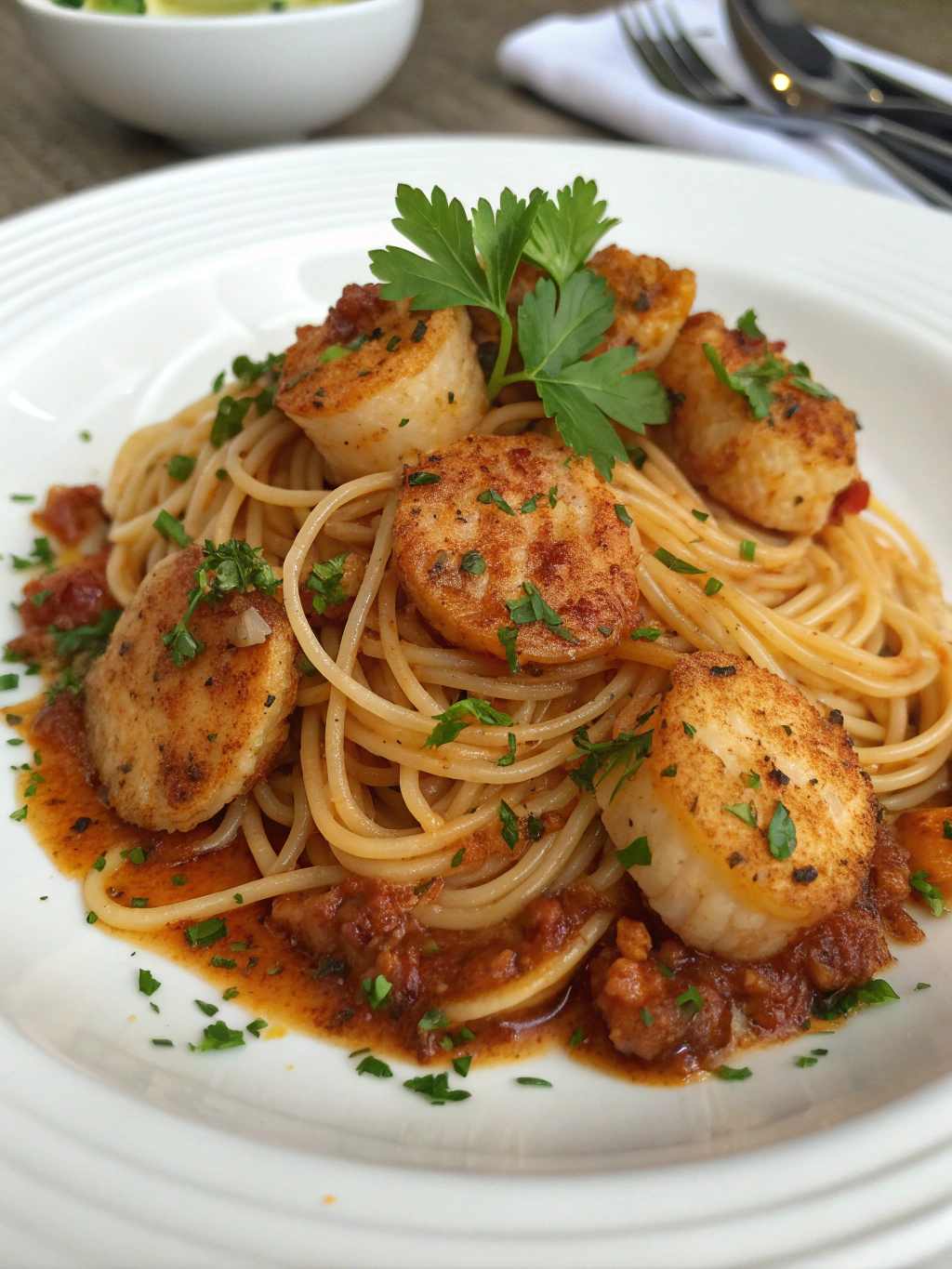 Spaghetti with Spicy Scallop