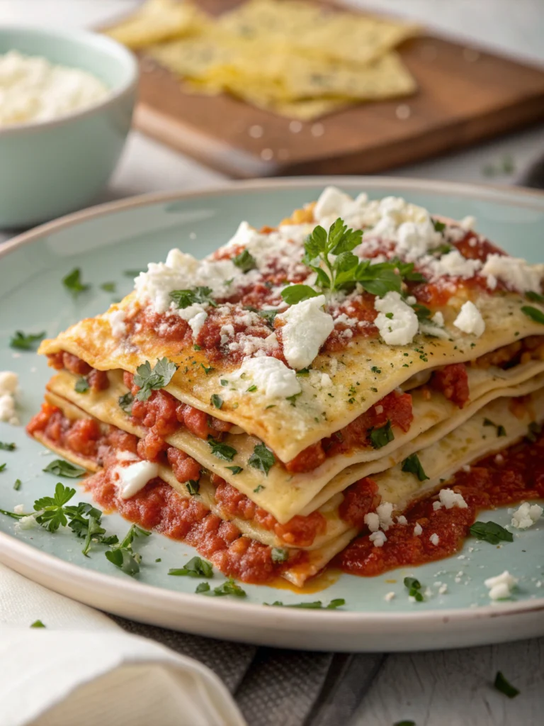 matzo lasagna with cottage