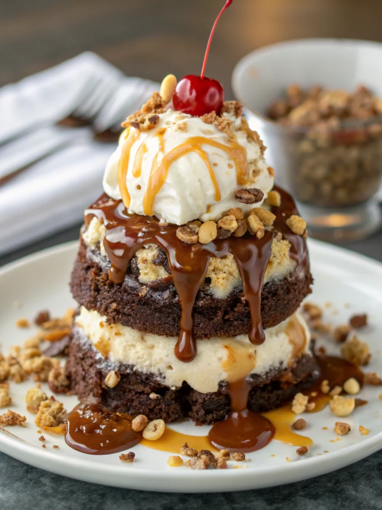 Caramel Hot Fudge Sundae Cake