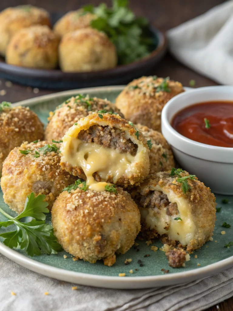 Garlic Parmesan Cheeseburger Bombs
