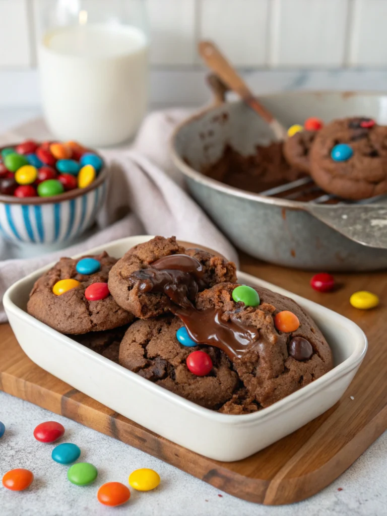 M&M Nutella Lava Cookies