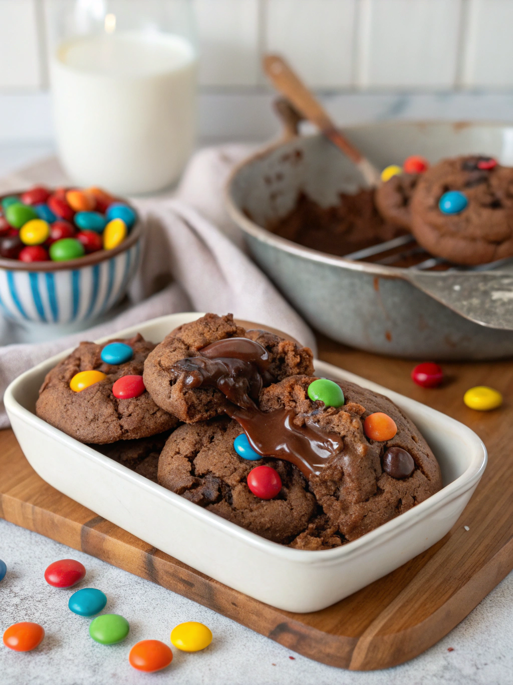 M&M Nutella Lava Cookies
